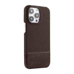 For iPhone 12 Pro Stitching Cloth PU Shockproof Phone Case(Dark Brown)