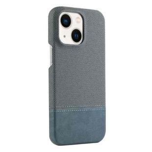 For iPhone 13 Stitching Cloth PU Shockproof Phone Case(Blue)