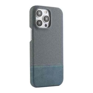 For iPhone 13 Pro Max Stitching Cloth PU Shockproof Phone Case(Blue)