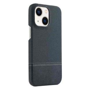 For iPhone 14 Stitching Cloth PU Shockproof Phone Case(Dark Blue)