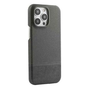 For iPhone 14 Pro Stitching Cloth PU Shockproof Phone Case(Grey)