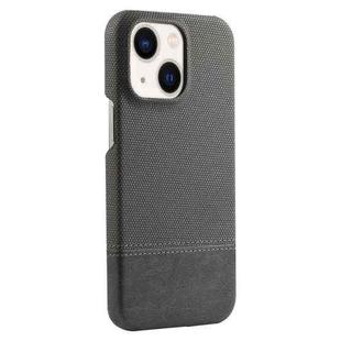 For iPhone 14 Plus Stitching Cloth PU Shockproof Phone Case(Grey)