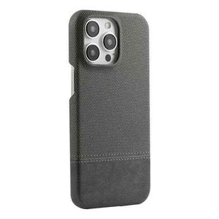 For iPhone 16 Pro Max Stitching Cloth PU Shockproof Phone Case(Grey)