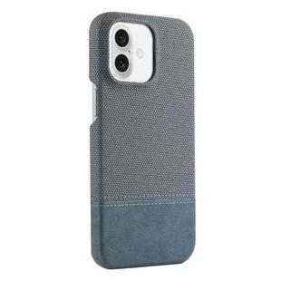 For iPhone 16 Plus Stitching Cloth PU Shockproof Phone Case(Blue)