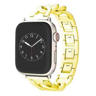 For Apple Watch Series 6 40mm Quick-Release Metal Chain Watch Band(Gold)
