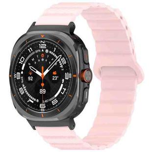 For Samsung Galaxy Watch Ultra 47mm Spot Pattern Two Color Magnetic Silicone Watch Band(Pink)