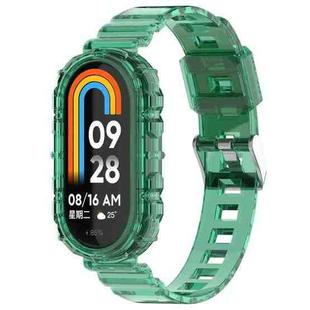 For Xiaomi Smart Band 9 / 9 NFC Glacier Metal Buckle Integrated TPU Watch Band(Transparent Green)