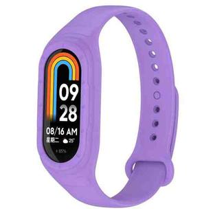 For Xiaomi Smart Band 9 / 9 NFC Solid Color Integrated Silicone Watch Band(Purple)