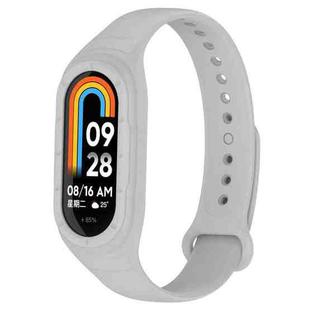 For Xiaomi Smart Band 9 / 9 NFC Solid Color Integrated Silicone Watch Band(Gray)