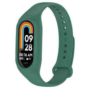 For Xiaomi Smart Band 9 / 9 NFC Solid Color Integrated Silicone Watch Band(Dark Green)