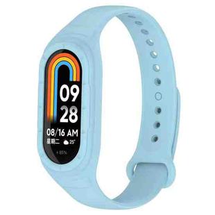 For Xiaomi Smart Band 9 / 9 NFC Solid Color Integrated Silicone Watch Band(Light Blue)