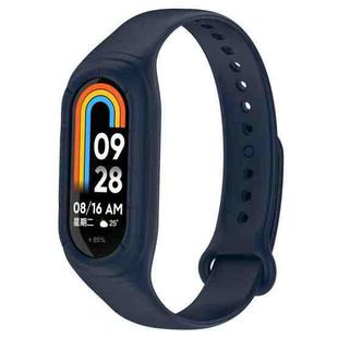 For Xiaomi Smart Band 9 / 9 NFC Solid Color Integrated Silicone Watch Band(Midnight Blue)