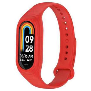 For Xiaomi Smart Band 9 / 9 NFC Solid Color Integrated Silicone Watch Band(Red)