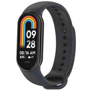 For Xiaomi Smart Band 9 / 9 NFC Metal Connector Solid Color Silicone Watch Band(Dark Gray)