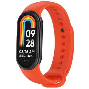 For Xiaomi Smart Band 9 / 9 NFC Metal Connector Solid Color Silicone Watch Band(Orange)