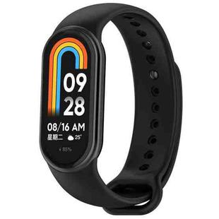 For Xiaomi Smart Band 9 / 9 NFC Metal Connector Solid Color Silicone Watch Band(Black)