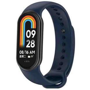 For Xiaomi Smart Band 9 / 9 NFC Metal Connector Solid Color Silicone Watch Band(Midnight Blue)