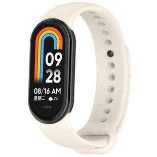 For Xiaomi Smart Band 9 / 9 NFC Metal Connector Solid Color Silicone Watch Band(Starlight)