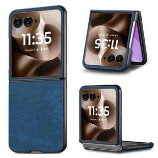 For Motorola Razr 60 Vintage Leather PC Back Cover Phone Case(Blue)