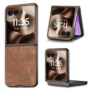 For Motorola Razr 60 Ultra Vintage Leather PC Back Cover Phone Case(Brown)