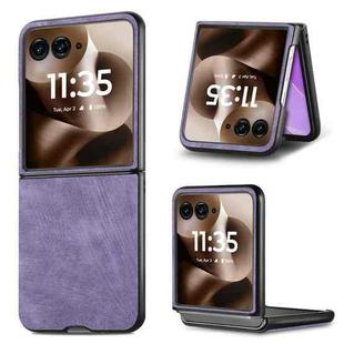 For Motorola Razr 60 Ultra Vintage Leather PC Back Cover Phone Case(Purple)