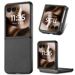For Motorola Razr 60 Ultra Carbon Fiber Texture Leather Back Phone Case(Black)