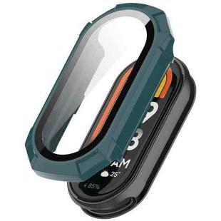 For Xiaomi Smart Band 9 PC + Tempered Film Integrated Armour Surface Watch Protective Case(Pine Green)