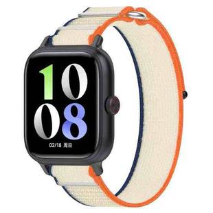 For vivo iQOO Watch GT Loop Nylon Hook and Loop Fastener Watch Band(Orange+Beige)