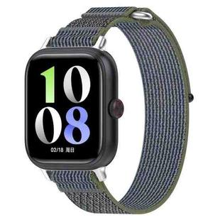 For vivo iQOO Watch GT Loop Nylon Hook and Loop Fastener Watch Band(Green+Grey)