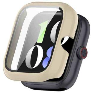 For vivo iQOO Watch GT PC + Tempered Film Integrated Watch Protective Case(Ivory White)