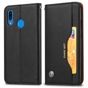 Knead Skin Texture Horizontal Flip Leather Case for Galaxy A20e, with Photo Frame & Holder & Card Slots & Wallet(Black)