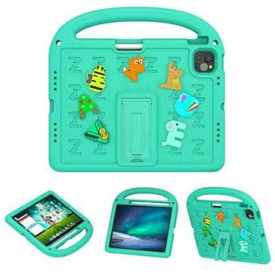 For iPad Air 11 2024 Cartoon Sparrow EVA Shockproof Tablet Case(Glacier Green)