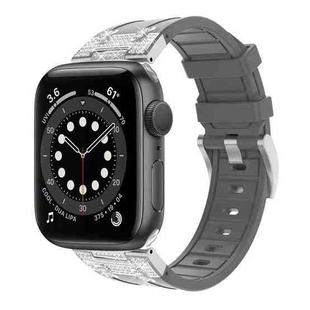 For Apple Watch Series 6 44mm Diamond Starry Sky Silicone Watch Band(Gray)