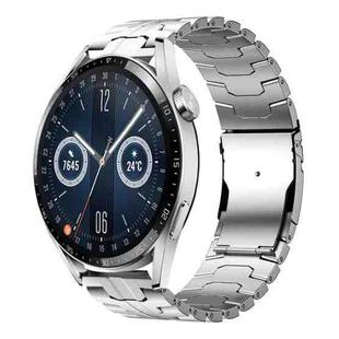 For Huawei Watch GT 3 Pro 46mm 22mm Double Lock Buckle Turtle Titanium Steel Watch Band(Silver)