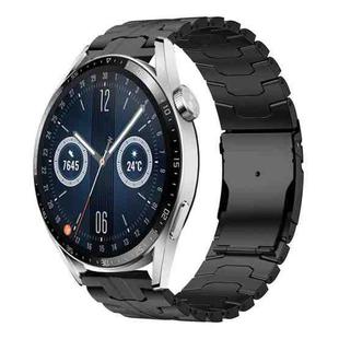 For Huawei Watch GT 3 Pro 46mm 22mm Double Lock Buckle Turtle Titanium Steel Watch Band(Black)