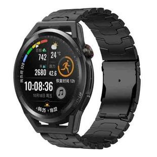 For Huawei Watch GT Runner 22mm Double Lock Buckle Turtle Titanium Steel Watch Band(Black)