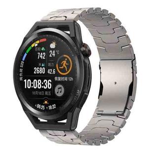 For Huawei Watch GT Runner 22mm Double Lock Buckle Turtle Titanium Steel Watch Band(Titanium)