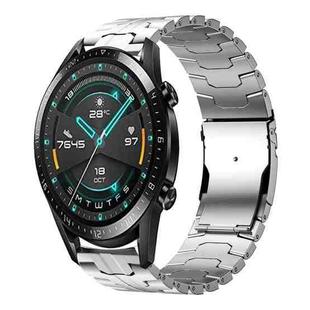 For Huawei Watch GT 2 46mm / GT 2 Pro 22mm Double Lock Buckle Turtle Titanium Steel Watch Band(Silver)