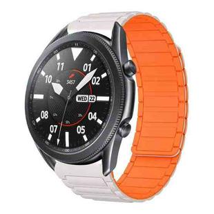 For Samsung Galaxy Watch 3 45mm 22mm I-shaped Magnetic Silicone Watch Band(Starlight+Orange)