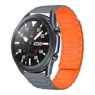 For Samsung Galaxy Watch 3 45mm 22mm I-shaped Magnetic Silicone Watch Band(Gray+Orange)