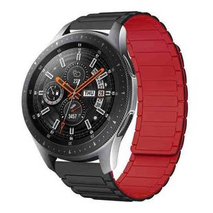 For Samsung Galaxy Watch 46mm 22mm I-shaped Magnetic Silicone Watch Band(Black+Red)