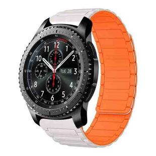 For Samsung Galaxy Gear S3 Frontier 22mm I-shaped Magnetic Silicone Watch Band(Starlight+Orange)