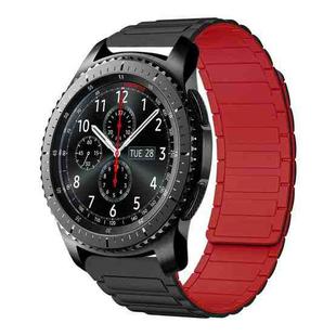 For Samsung Galaxy Gear S3 Frontier 22mm I-shaped Magnetic Silicone Watch Band(Black+Red)