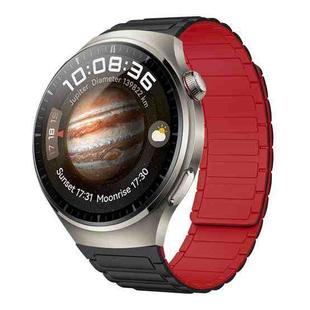 For Huawei Watch 4 22mm I-shaped Magnetic Silicone Watch Band(Black+Red)