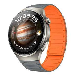 For Huawei Watch 4 22mm I-shaped Magnetic Silicone Watch Band(Gray+Orange)