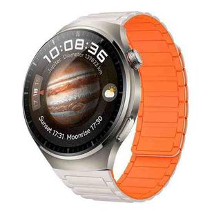 For Huawei Watch 4 22mm I-shaped Magnetic Silicone Watch Band(Starlight+Orange)