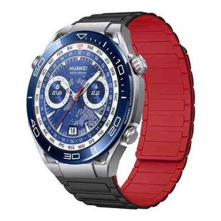 For Huawei Watch Ultimate 22mm I-shaped Magnetic Silicone Watch Band(Black+Red)