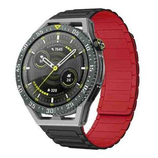 For Huawei Watch GT 3 SE 22mm I-shaped Magnetic Silicone Watch Band(Black+Red)