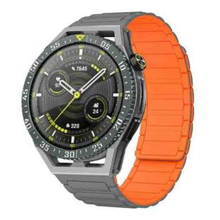 For Huawei Watch GT 3 SE 22mm I-shaped Magnetic Silicone Watch Band(Gray+Orange)