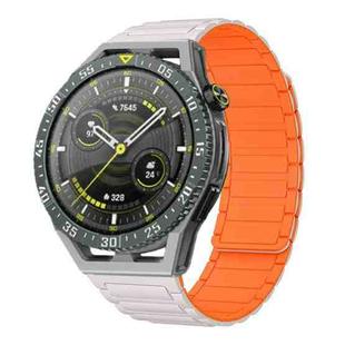 For Huawei Watch GT 3 SE 22mm I-shaped Magnetic Silicone Watch Band(Starlight+Orange)